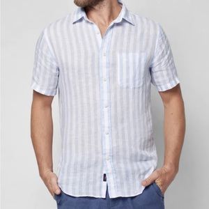 Faherty Large short sleeve linen button down shirt. New with tags.